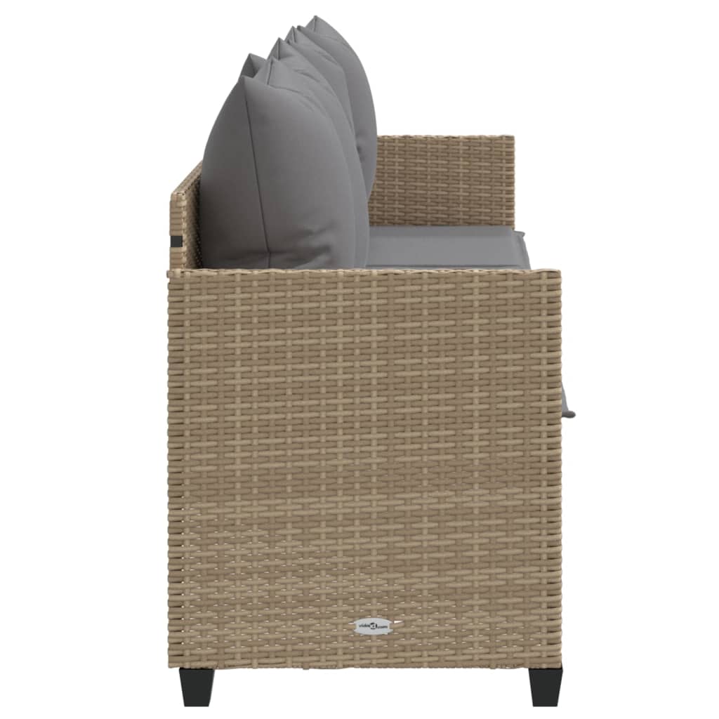 vidaXL Tumbona con cojines ratán sintético beige