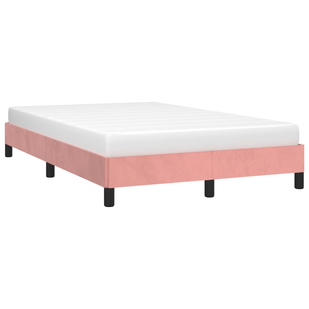 vidaXL Estructura de cama sin colchón terciopelo rosa 120x190 cm