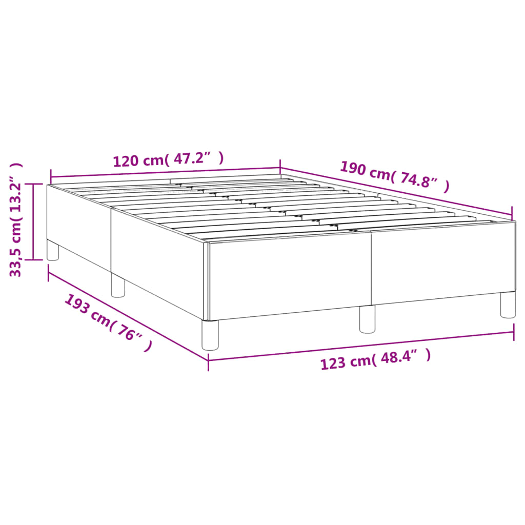 vidaXL Estructura de cama sin colchón terciopelo negro 120x190 cm