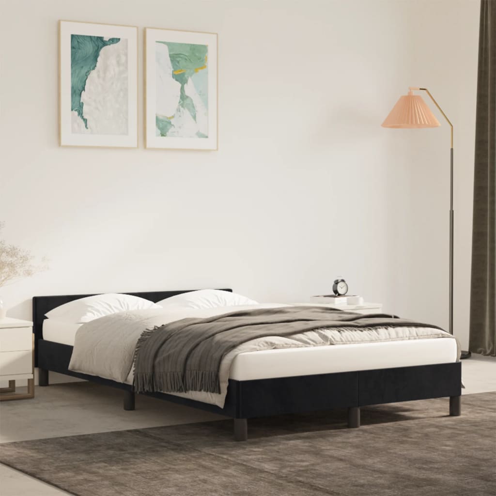 vidaXL Estructura de cama sin colchón terciopelo negro 120x190 cm