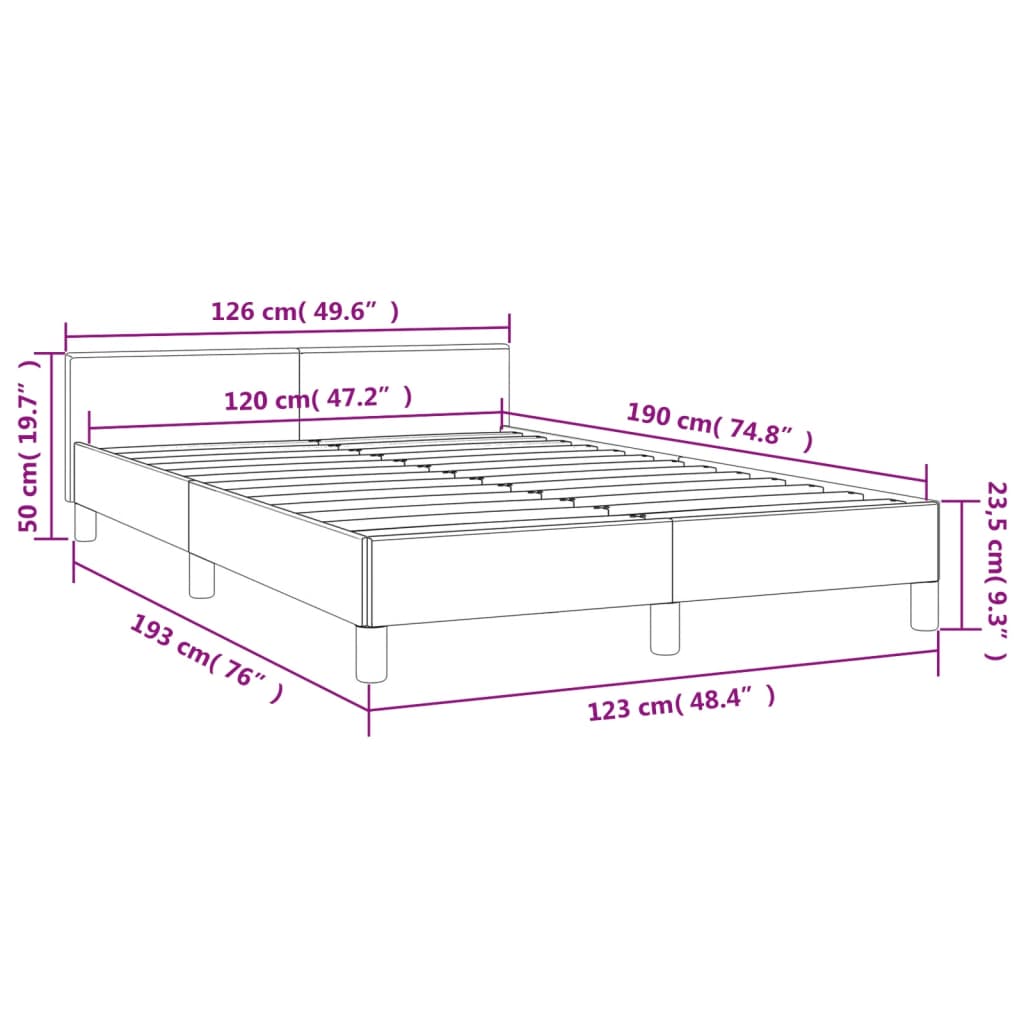 vidaXL Estructura de cama sin colchón terciopelo negro 120x190 cm