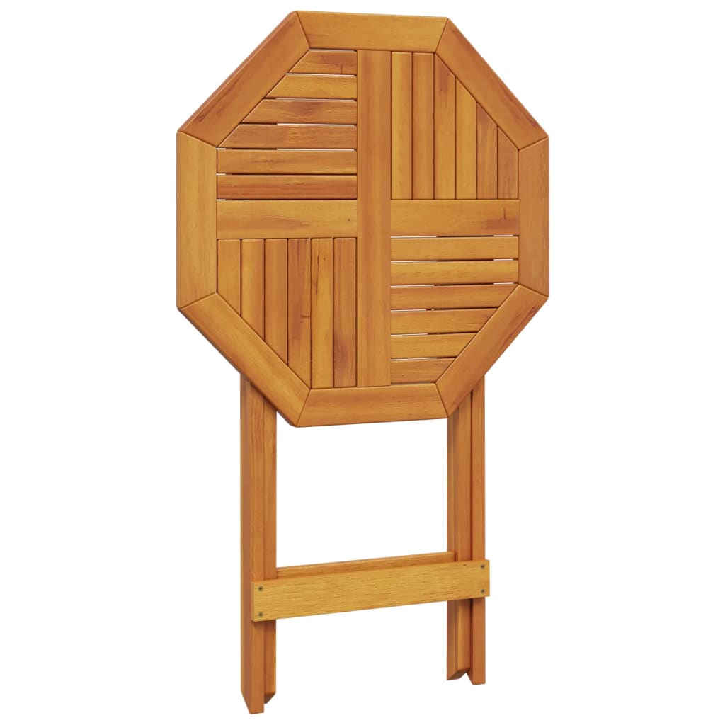 vidaXL Mesa de jardín plegable madera maciza de acacia Ø60x75 cm