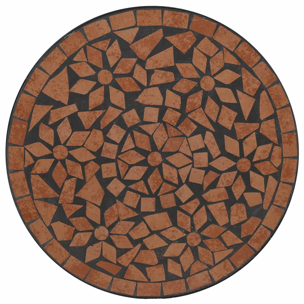 vidaXL Mesa de bistró de mosaico cerámica terracota Ø50x70 cm