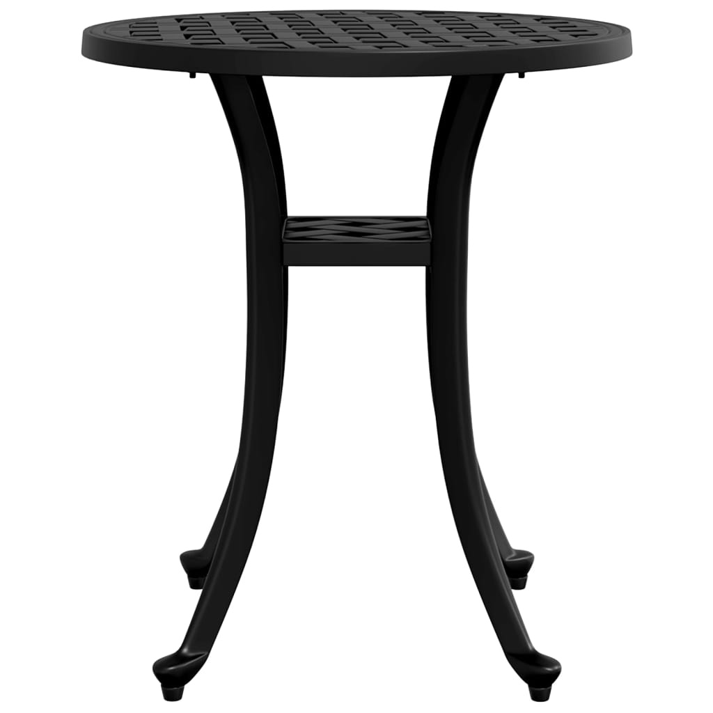 vidaXL Mesa de jardín aluminio fundido negro Ø48x53 cm