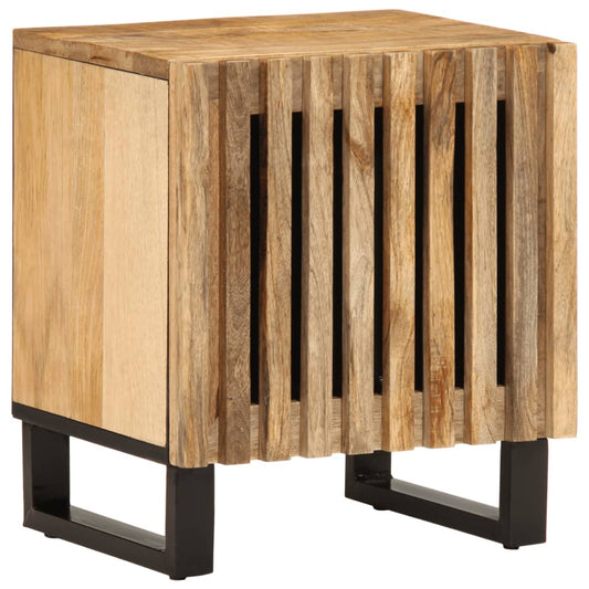 vidaXL Mesita de noche de madera maciza de mango rugosa 40x34x46 cm