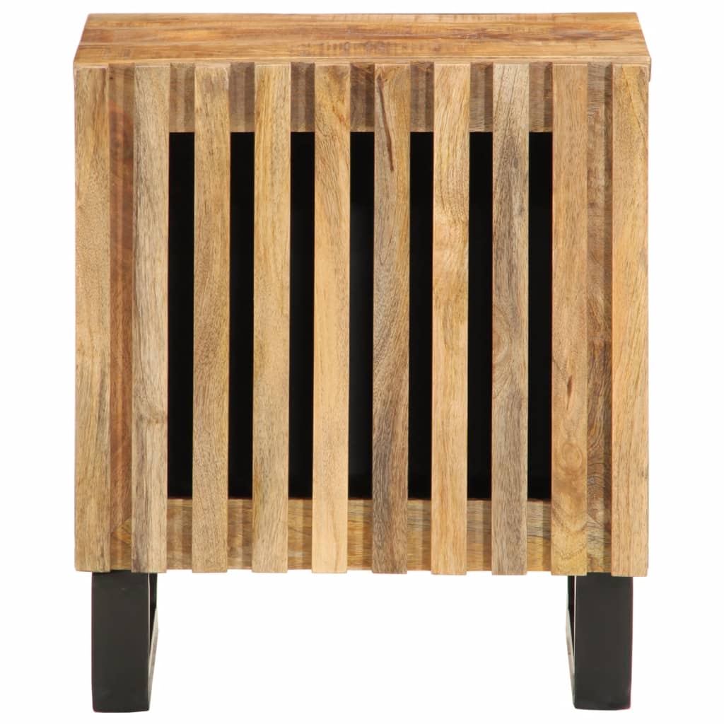 vidaXL Mesita de noche de madera maciza de mango rugosa 40x34x46 cm