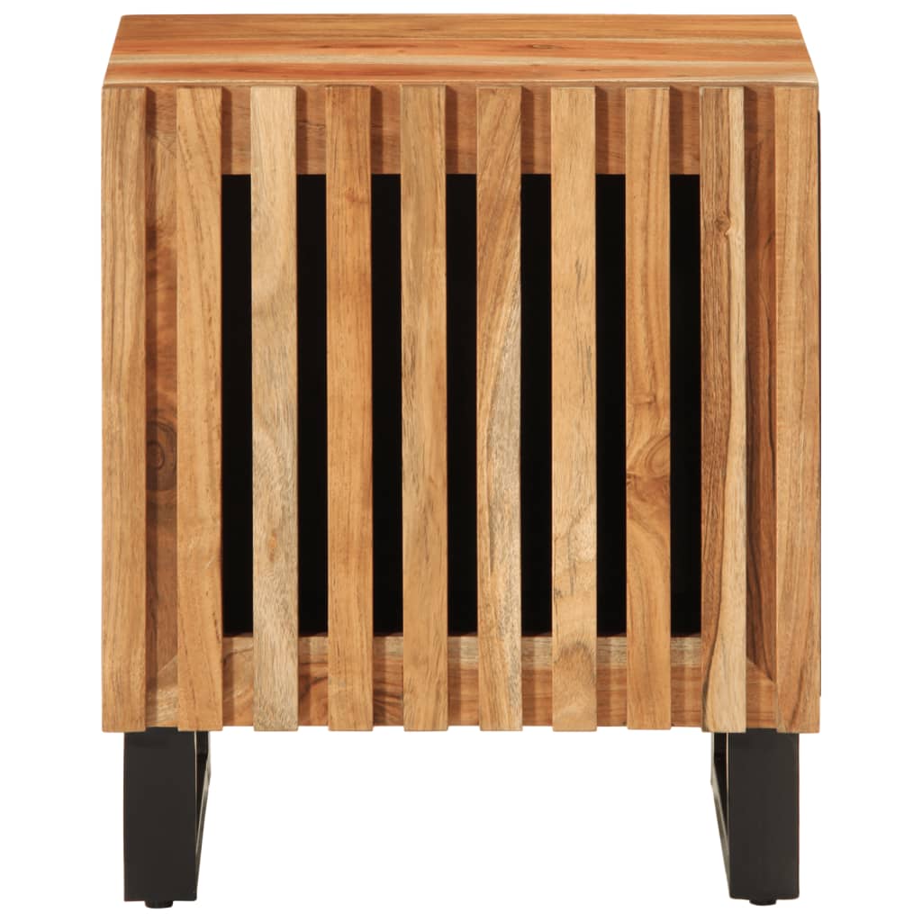 vidaXL Mesita de noche de madera maciza de acacia 40x34x46 cm