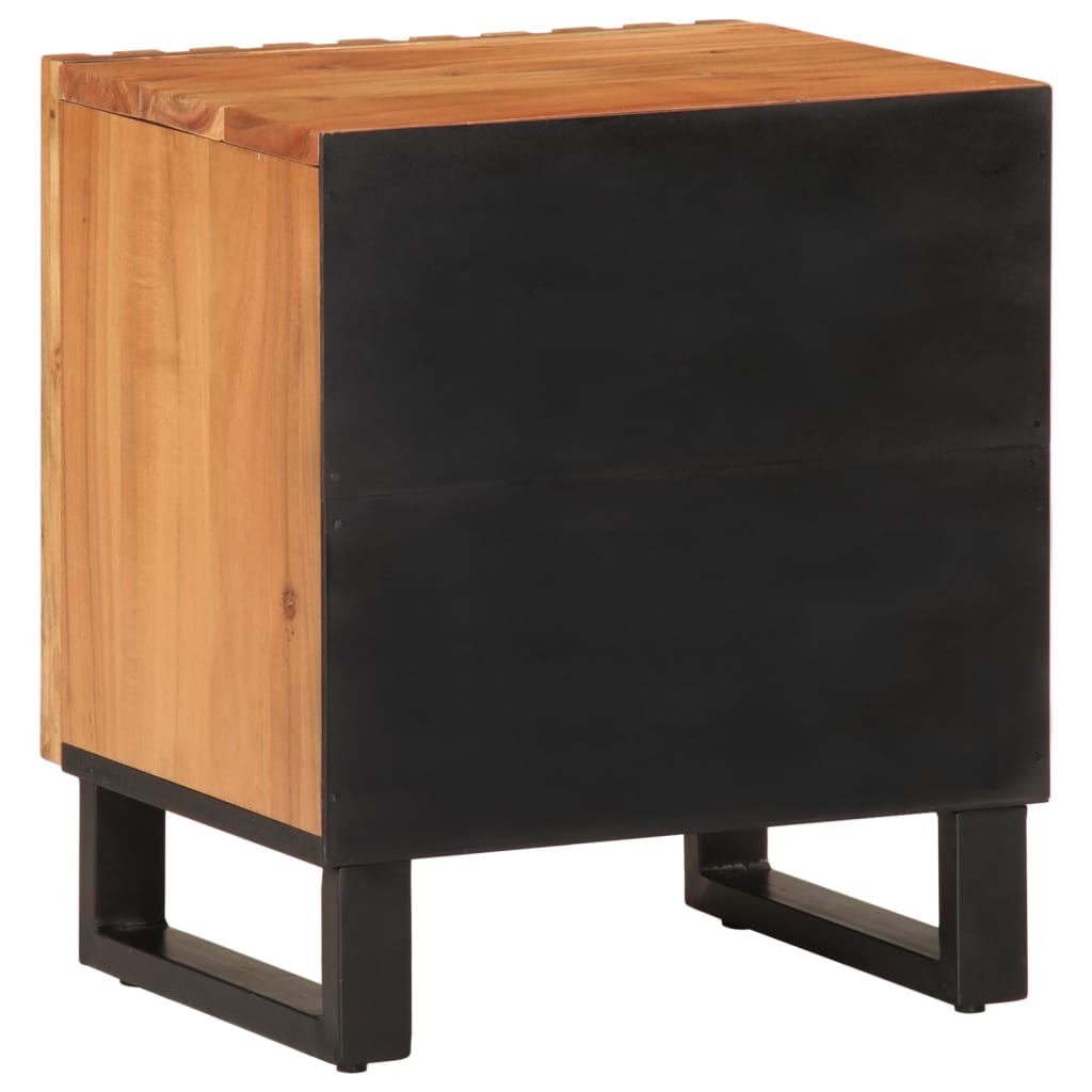 vidaXL Mesita de noche de madera maciza de acacia 40x34x46 cm