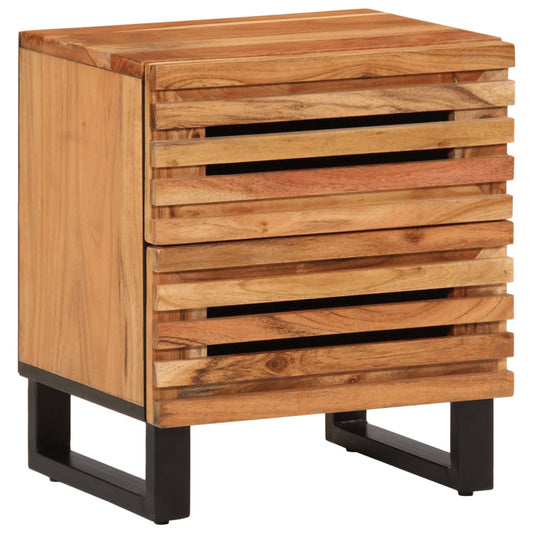 vidaXL Mesita de noche de madera maciza de acacia 40x34x46 cm