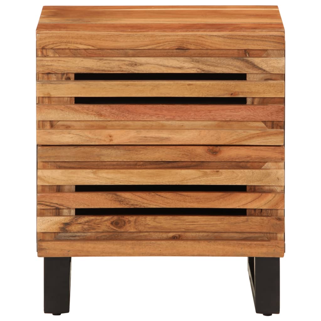 vidaXL Mesita de noche de madera maciza de acacia 40x34x46 cm