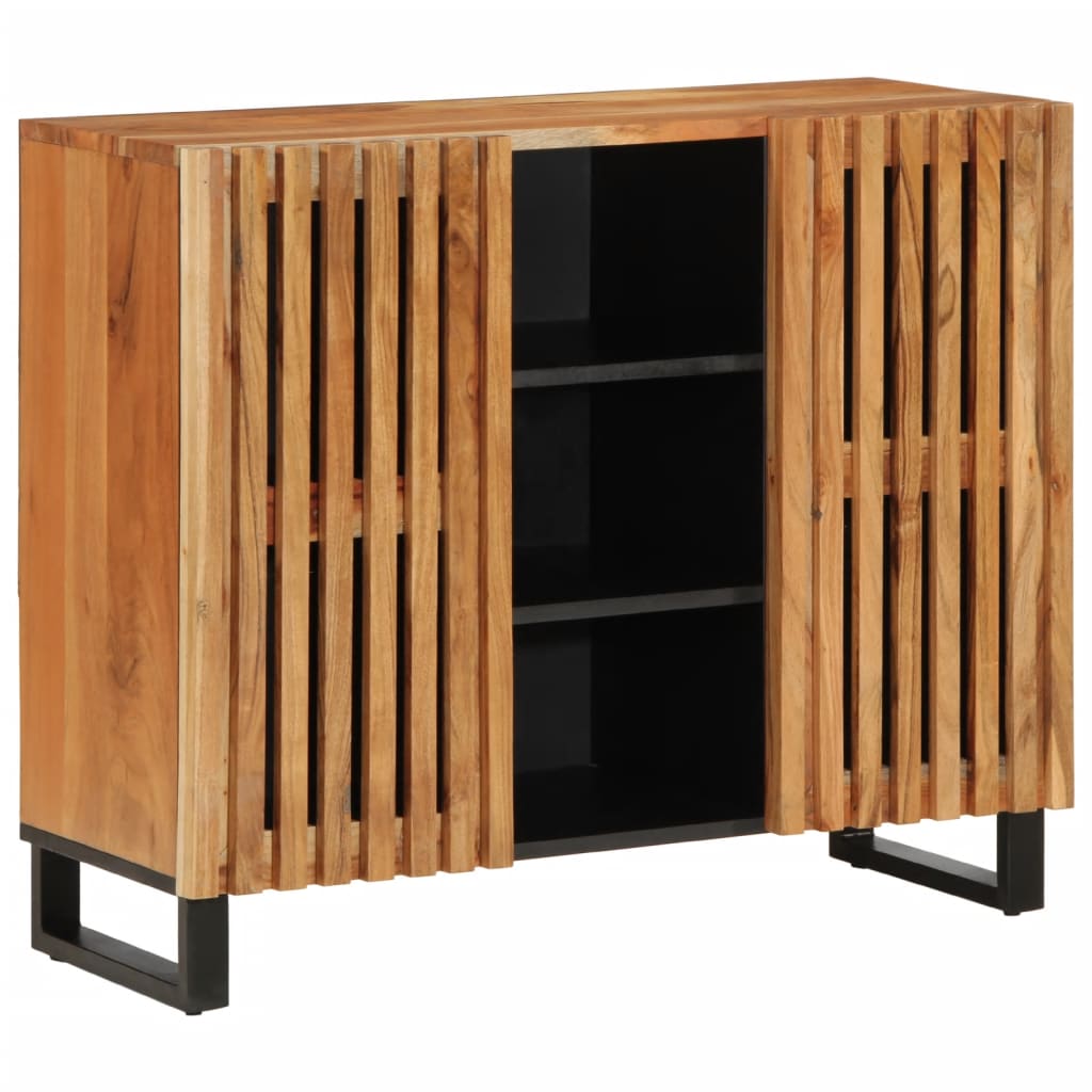 vidaXL Aparador de madera maciza acacia 90x34x75 cm