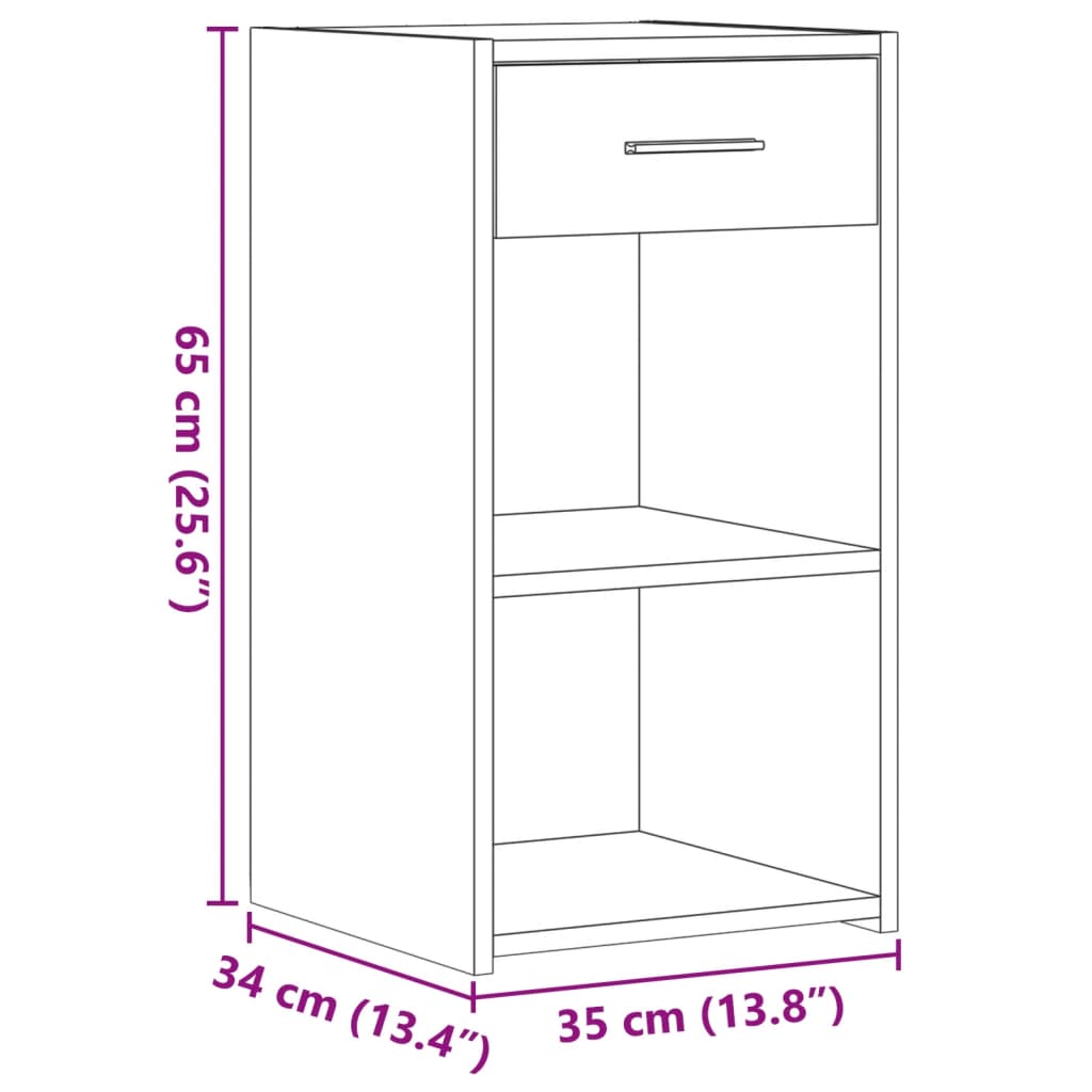 vidaXL Mesita de noche madera de ingeniería blanco 35x34x65 cm