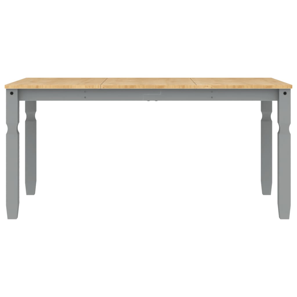 vidaXL Mesa de comedor Corona madera maciza de pino gris 160x80x75 cm