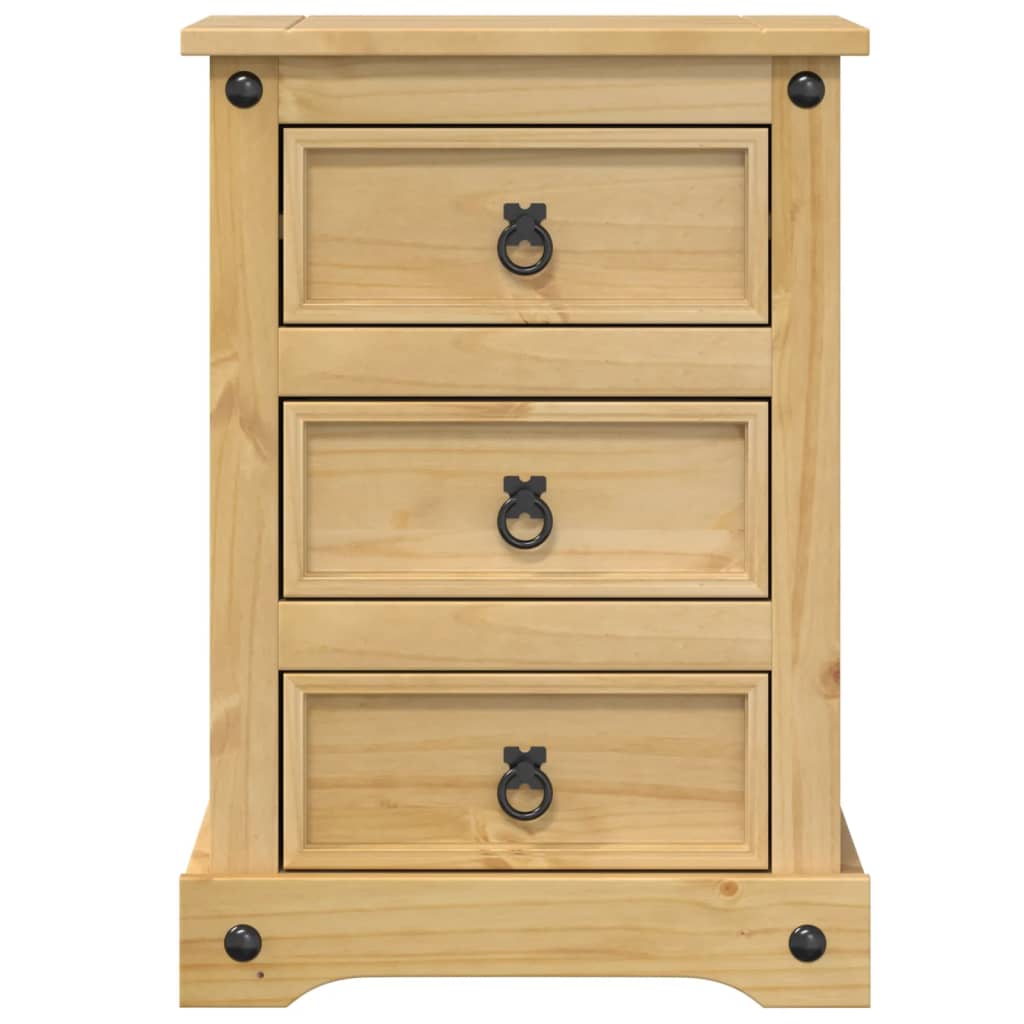 vidaXL Mesita de noche Corona madera maciza de pino 45x35x64 cm