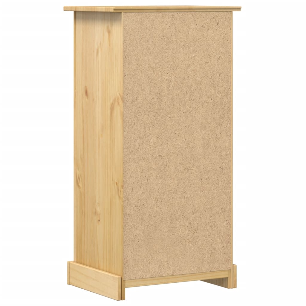 vidaXL Mesita de noche Corona madera maciza de pino 53x39x103 cm