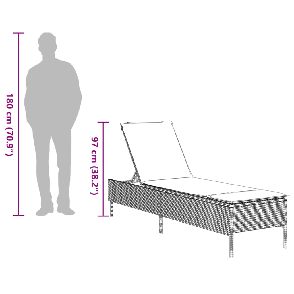 vidaXL Tumbonas con cojines 2 unidades ratán sintético beige