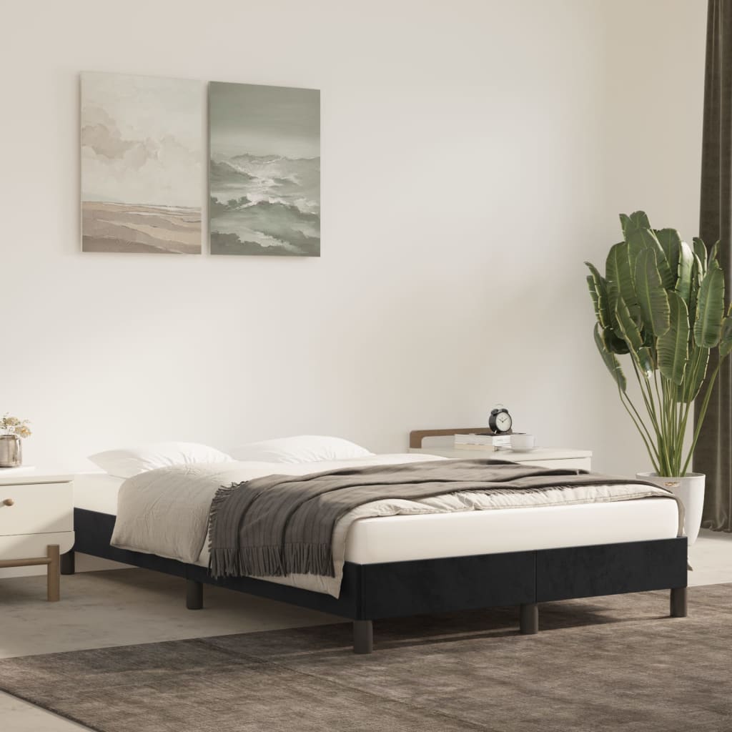 vidaXL Estructura de cama sin colchón terciopelo negro 120x190 cm