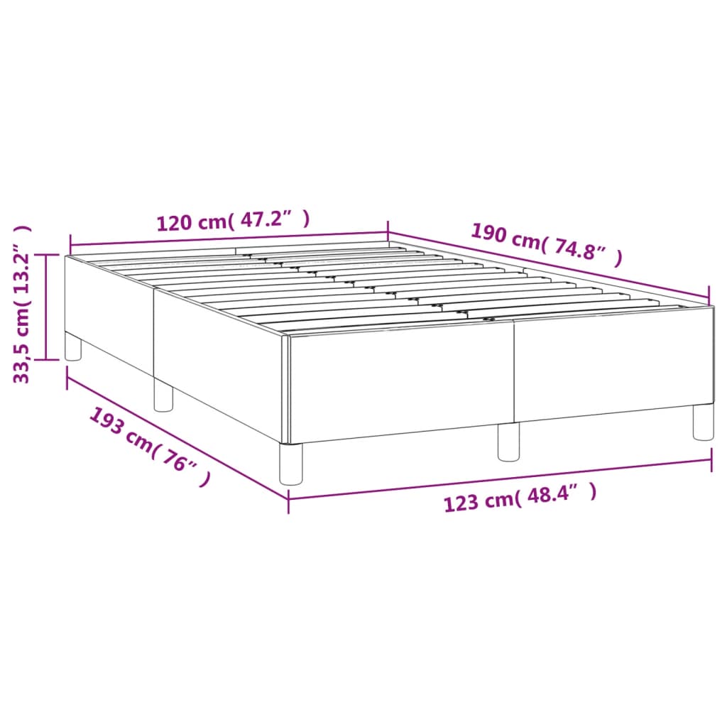 vidaXL Estructura de cama sin colchón terciopelo gris oscuro 120x190cm