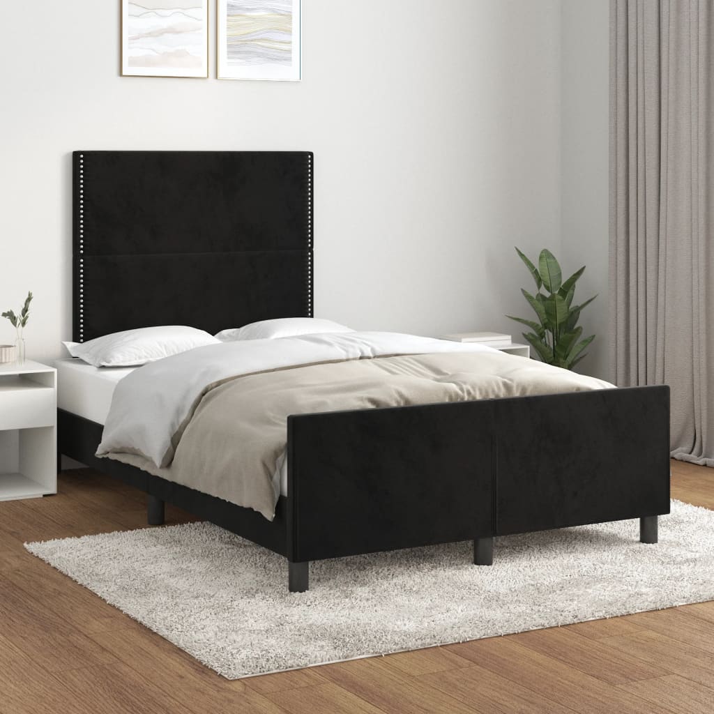 vidaXL Estructura de cama sin colchón terciopelo negro 120x190 cm