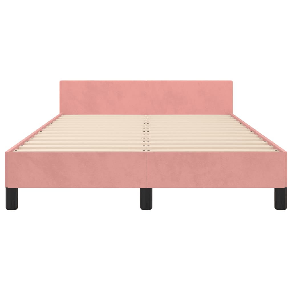 vidaXL Estructura de cama sin colchón terciopelo rosa 120x190 cm