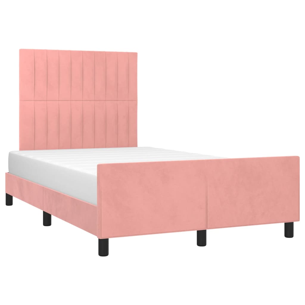 vidaXL Estructura de cama sin colchón terciopelo rosa 120x190 cm