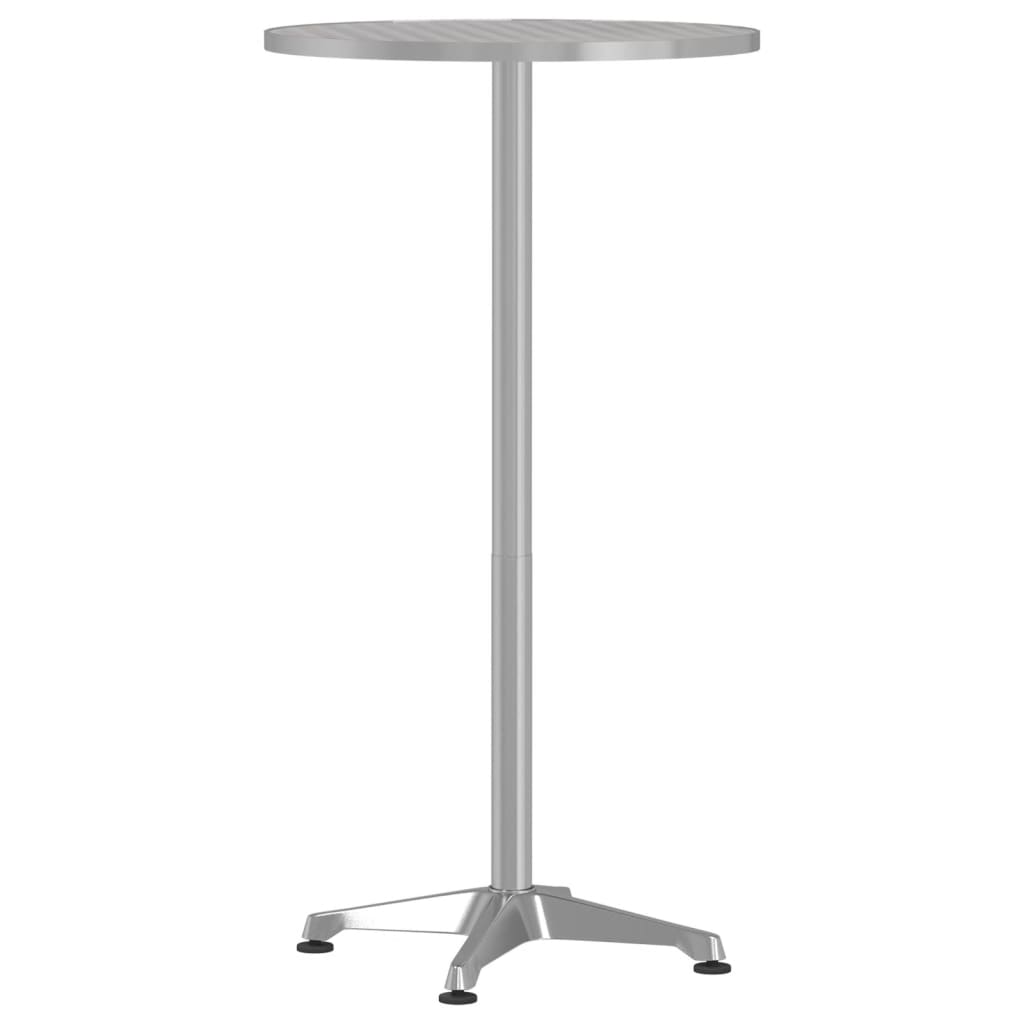 vidaXL Mesa bar exterior altura ajustable aluminio Ø59,5x70/109,5 cm