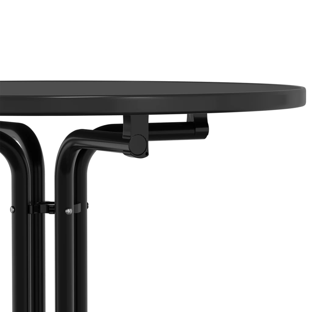 vidaXL Mesa alta de comedor madera ingeniería y acero negro Ø60x110 cm