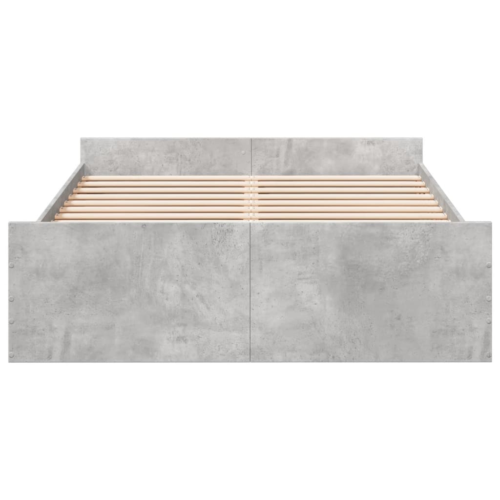 vidaXL Cama con cajones madera ingeniería gris hormigón 120x200 cm