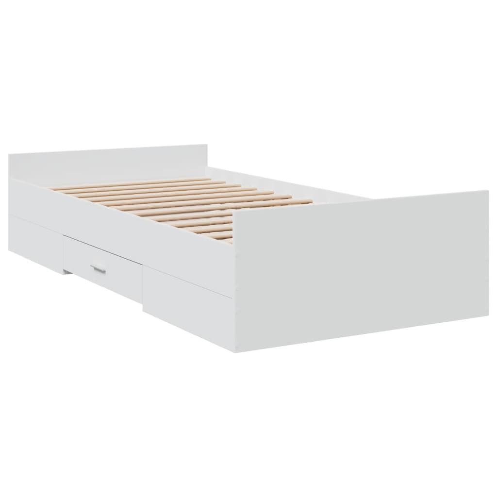 vidaXL Cama con cajones madera de ingeniería blanca 190x190 cm