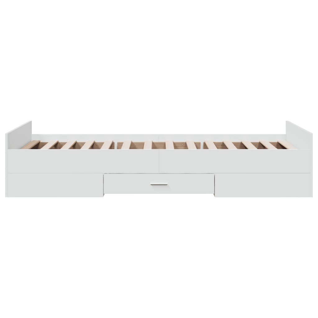 vidaXL Cama con cajones madera de ingeniería blanca 190x190 cm