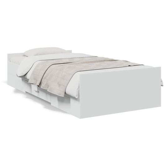 vidaXL Cama con cajones madera de ingeniería blanca 190x190 cm