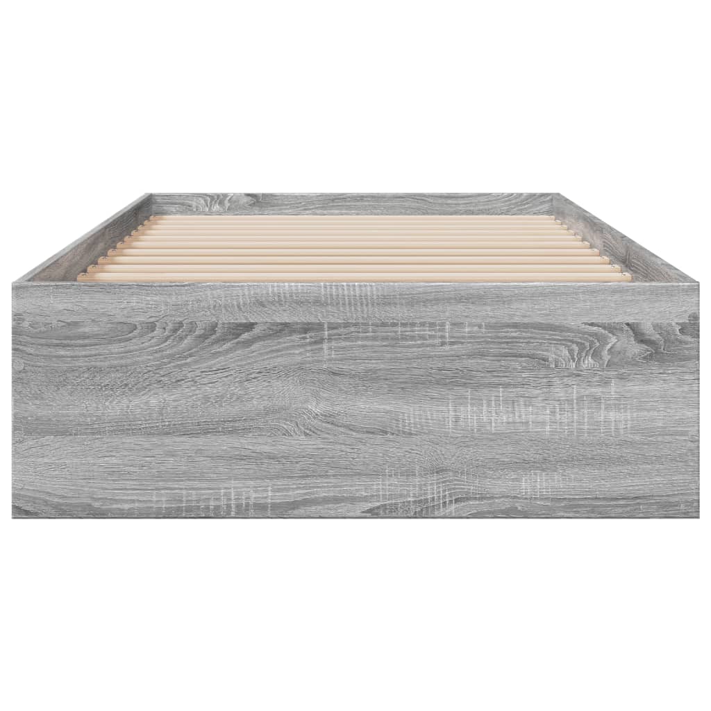 vidaXL Cama con cajones madera ingeniería gris Sonoma 100x200 cm