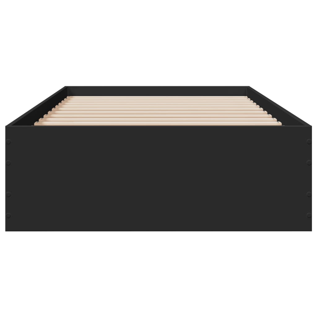 vidaXL Cama con cajones madera de ingeniería negra 90x200 cm