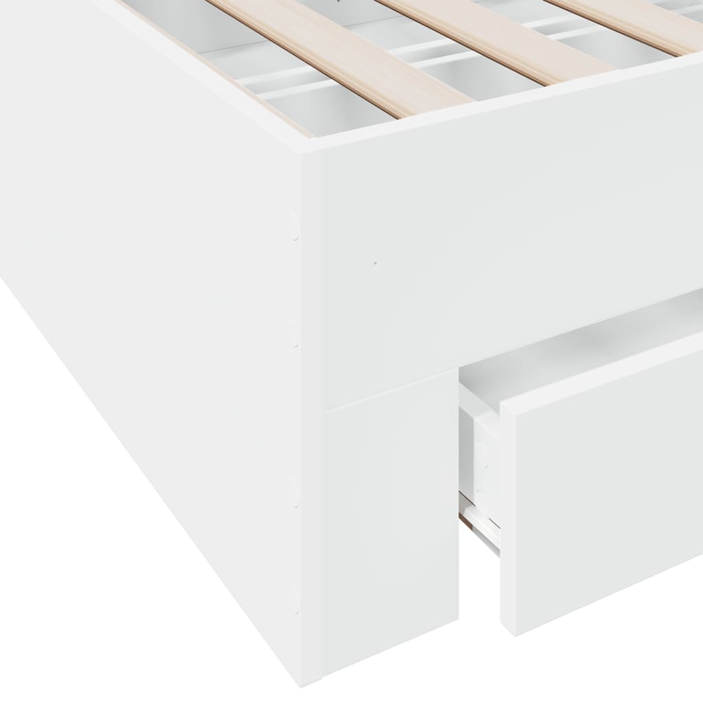 vidaXL Cama con cajones madera de ingeniería blanca 90x190 cm