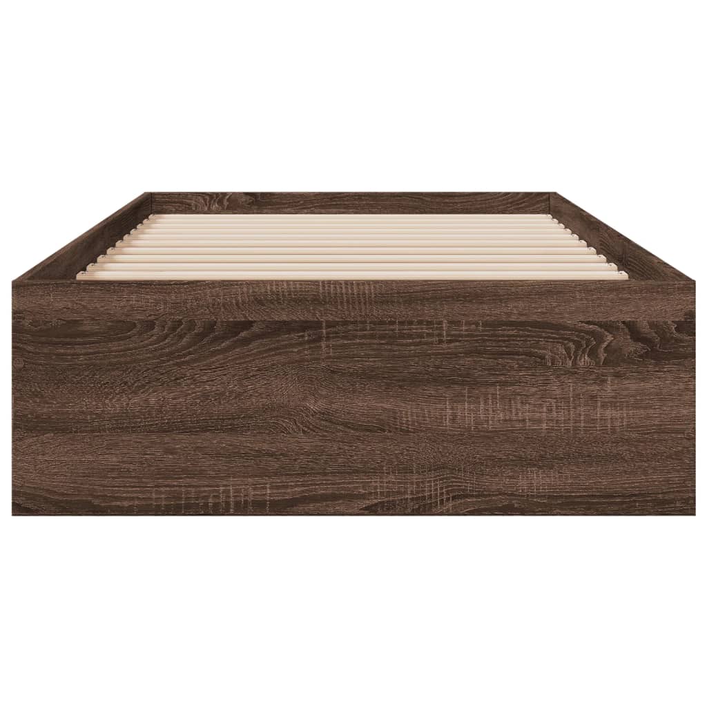 vidaXL Cama con cajones madera de ingeniería marrón roble 90x190 cm