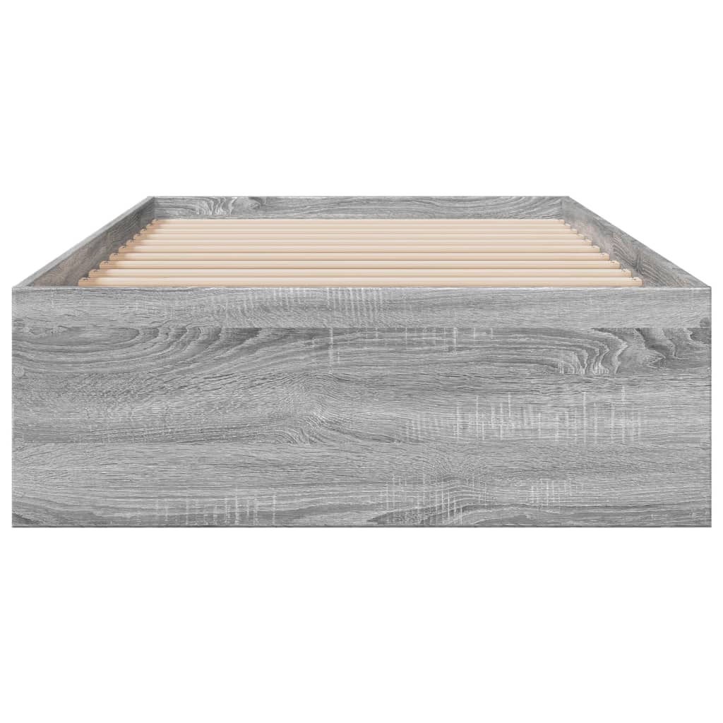 vidaXL Cama con cajones madera de ingeniería gris Sonoma 75x190 cm