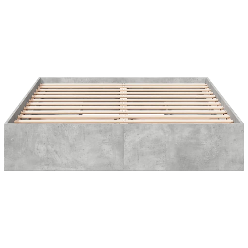 vidaXL Cama con cajones madera ingeniería gris hormigón 160x200 cm