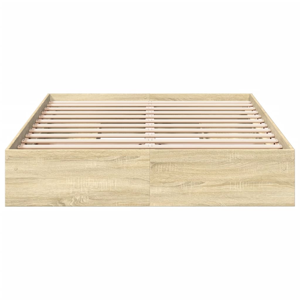 vidaXL Cama con cajones madera ingeniería roble Sonoma 150x200 cm