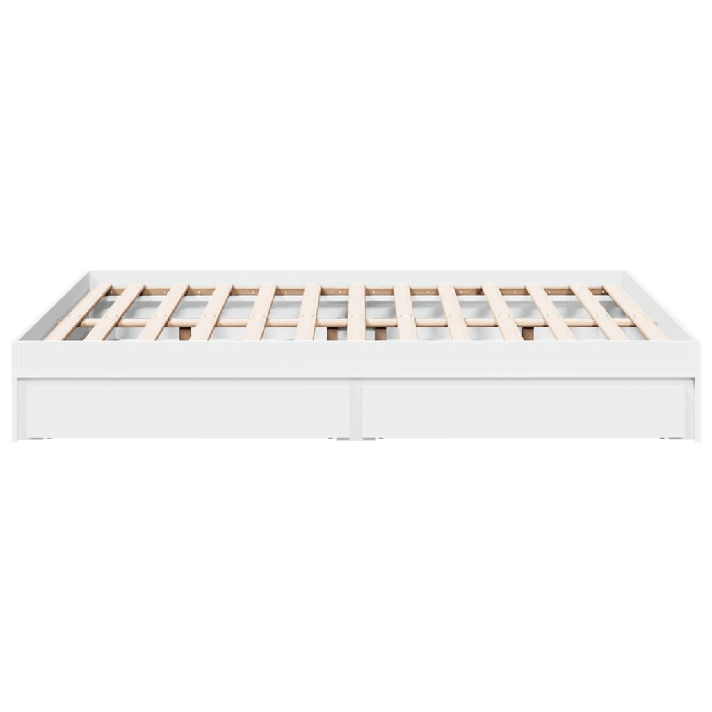 vidaXL Cama con cajones madera de ingeniería blanco 140x200 cm