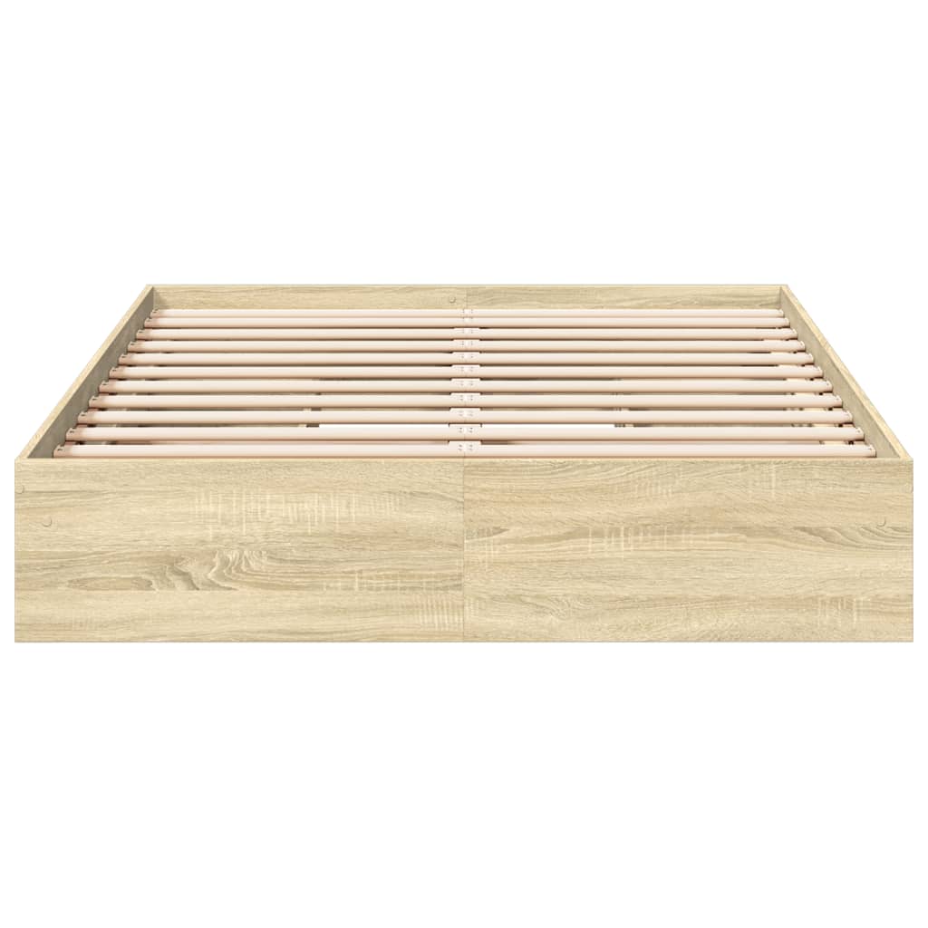 vidaXL Cama con cajones madera ingeniería roble Sonoma 140x200 cm