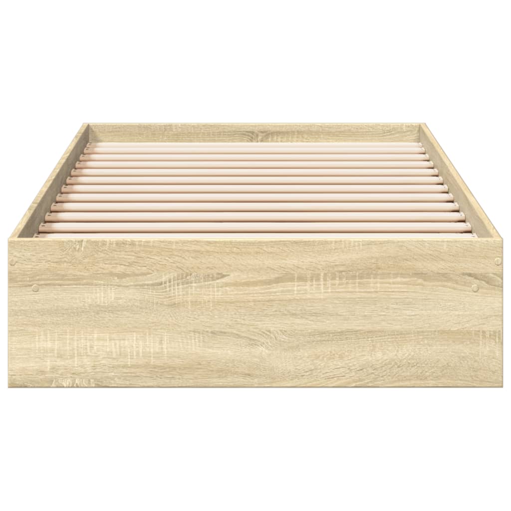 vidaXL Cama con cajones madera ingeniería roble Sonoma 100x200 cm