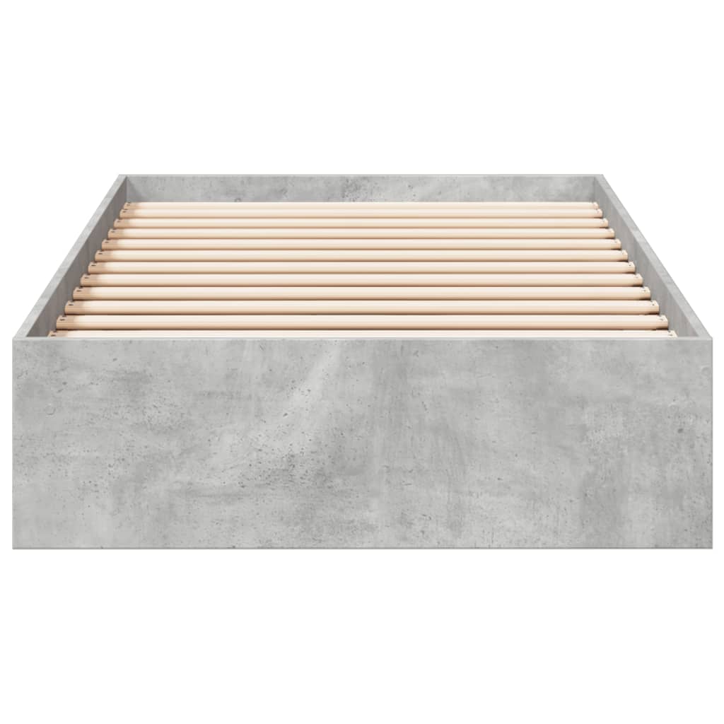 vidaXL Cama con cajones madera ingeniería gris hormigón 100x200 cm