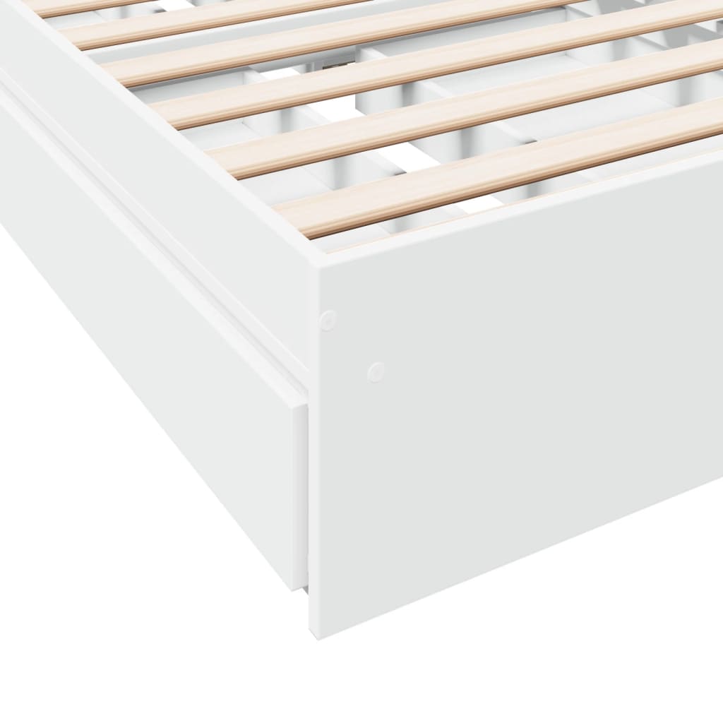 vidaXL Cama con cajones madera de ingeniería blanca 90x200 cm