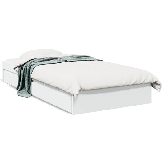 vidaXL Cama con cajones madera de ingeniería blanca 90x200 cm