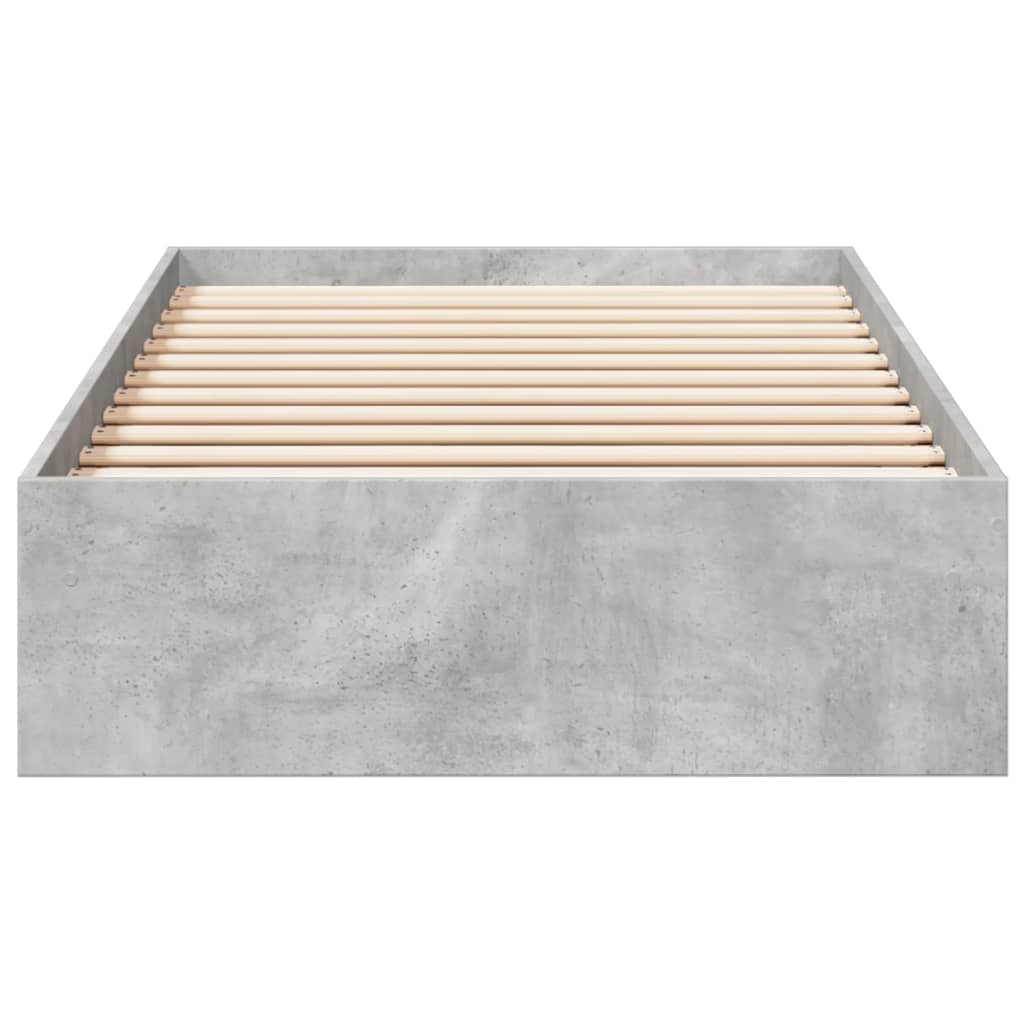 vidaXL Cama con cajones madera ingeniería gris hormigón 90x200 cm