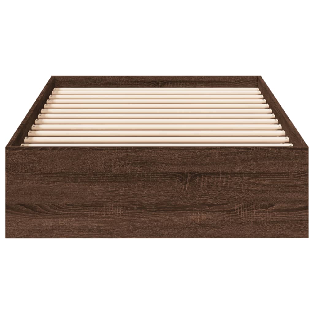 vidaXL Cama con cajones madera de ingeniería marrón roble 90x200 cm