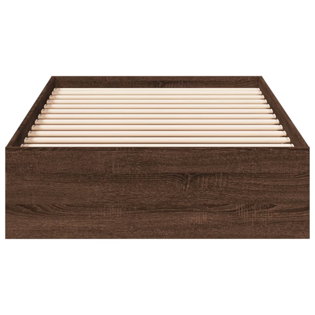 vidaXL Cama con cajones madera de ingeniería marrón roble 90x190 cm