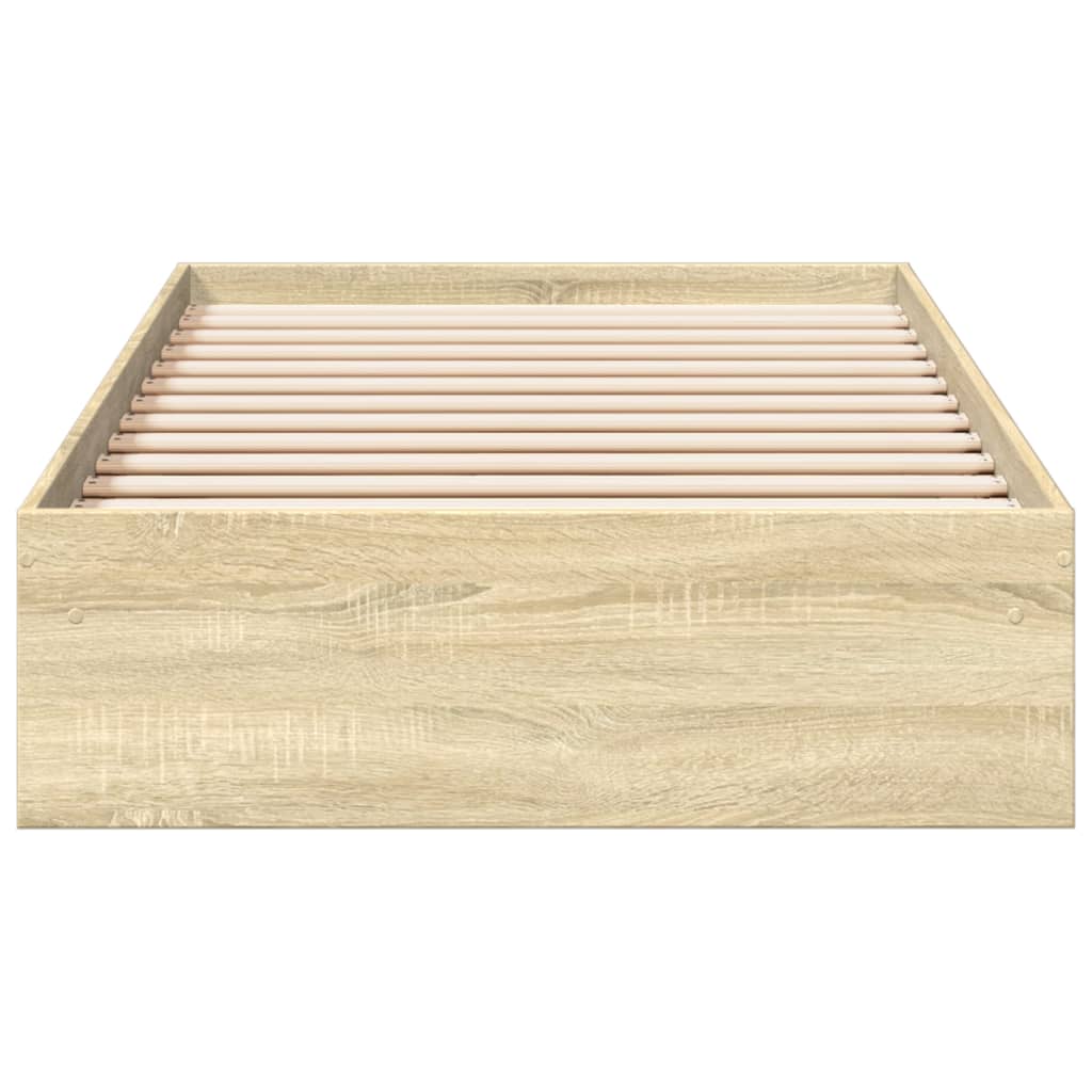 vidaXL Cama con cajones madera ingeniería roble Sonoma 75x190 cm