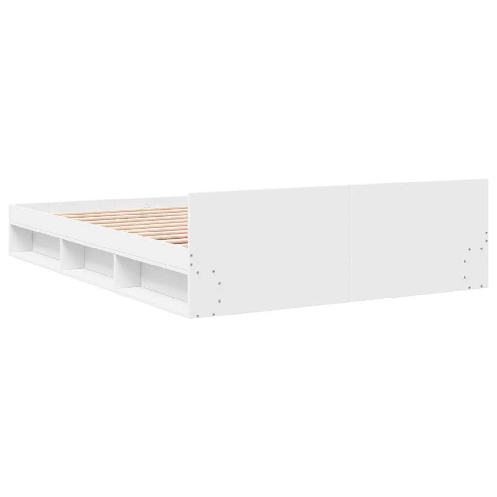 vidaXL Cama con cajones madera de ingeniería blanca 140x190 cm