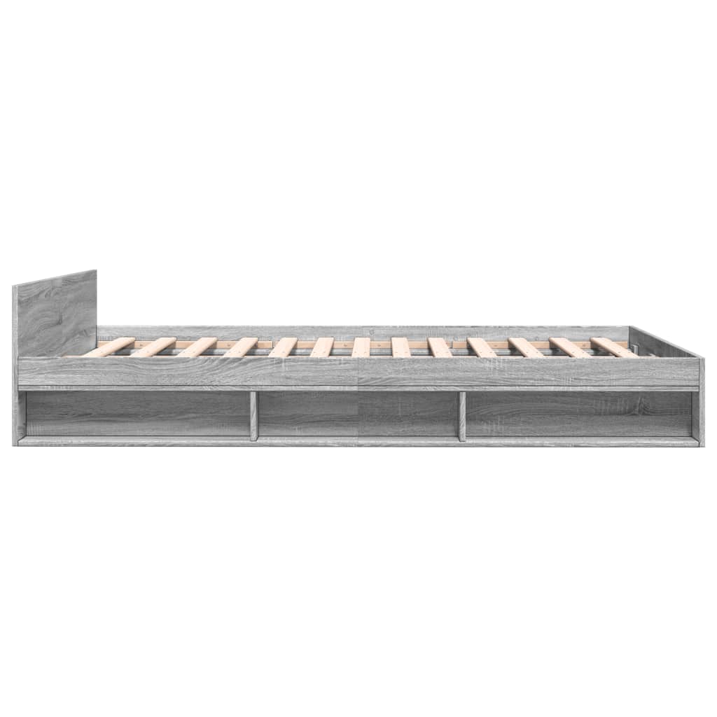 vidaXL Cama con cajones madera de ingeniería gris Sonoma 135x190 cm